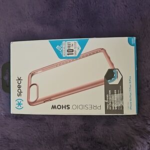 Speck Presido Show Cell Phone Case iPhone 6s Plus 7 Plus 8 Plus Light Pink 2 Lay